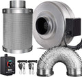 4 Inch 190 CFM Inline Fan Carbon Filter 8 Feet Ducting Combo with Variable Speed Controller and Rope Hanger G906786