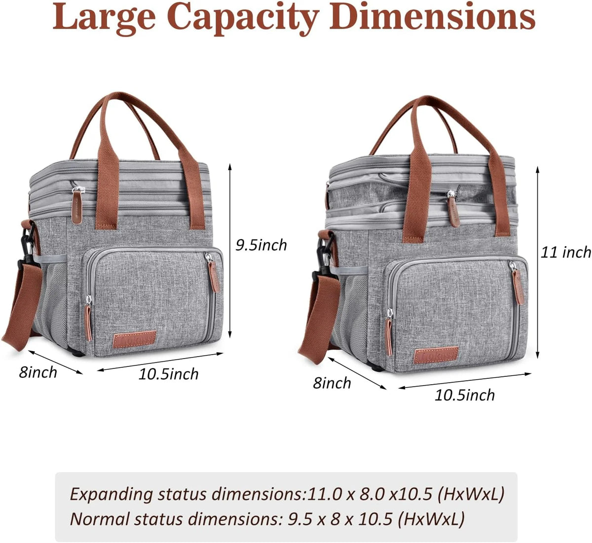 Gray Leakproof Insulated Lunch Cooler Bag T19170