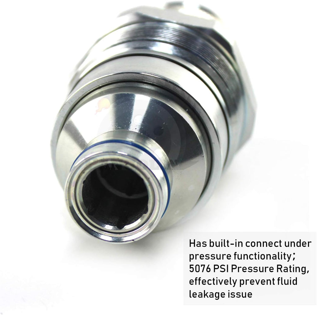 Hydraulic Female Flat Face Quick Connect Coupler 48mm Thread Diameter Pack of 2 B38736