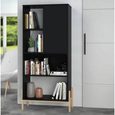 Black Geometric Bookcase H10422