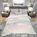 Pink Geometric Bedding Set Twin Duvet Cover with Sham F1709