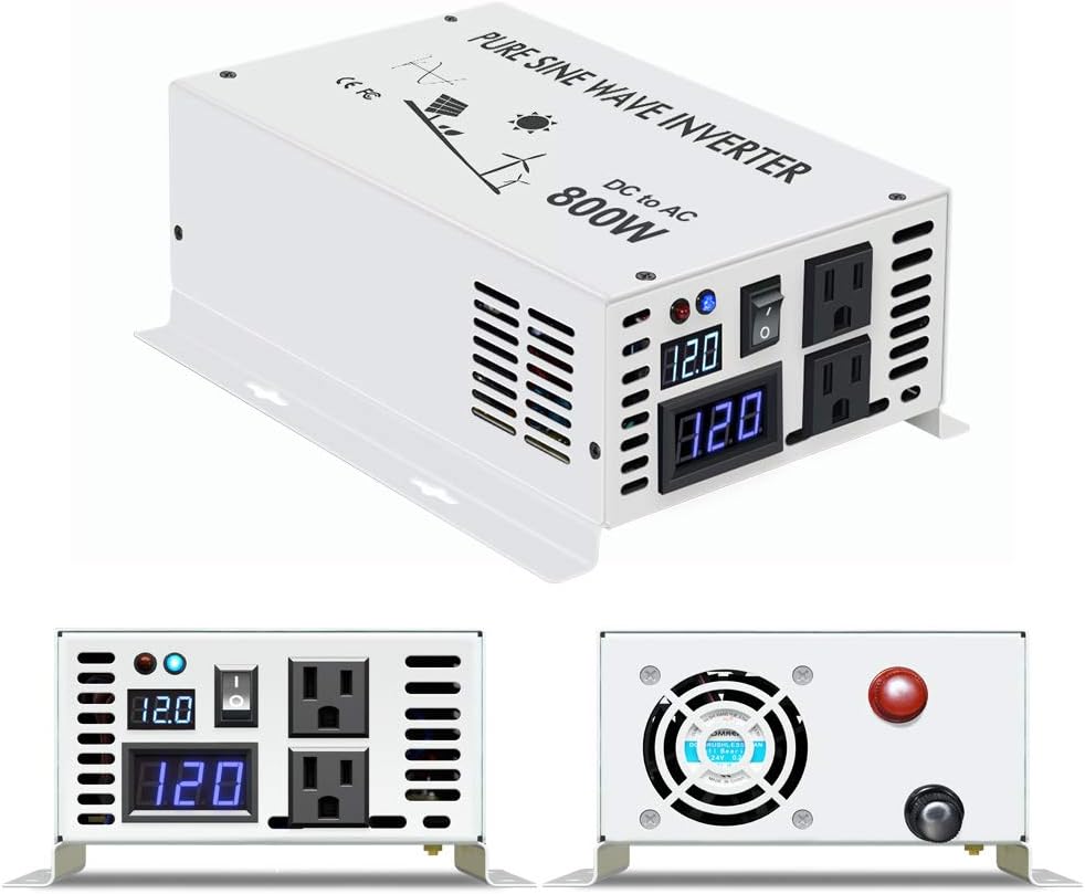 800w 12v 120v DC AC Power Inverter Converter Pure Sine Wave Z5774