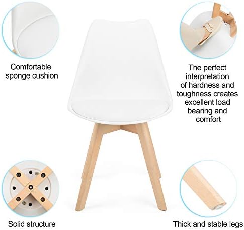 Set of 4 Upholstered Dining Chairs with Beech Legs L5914