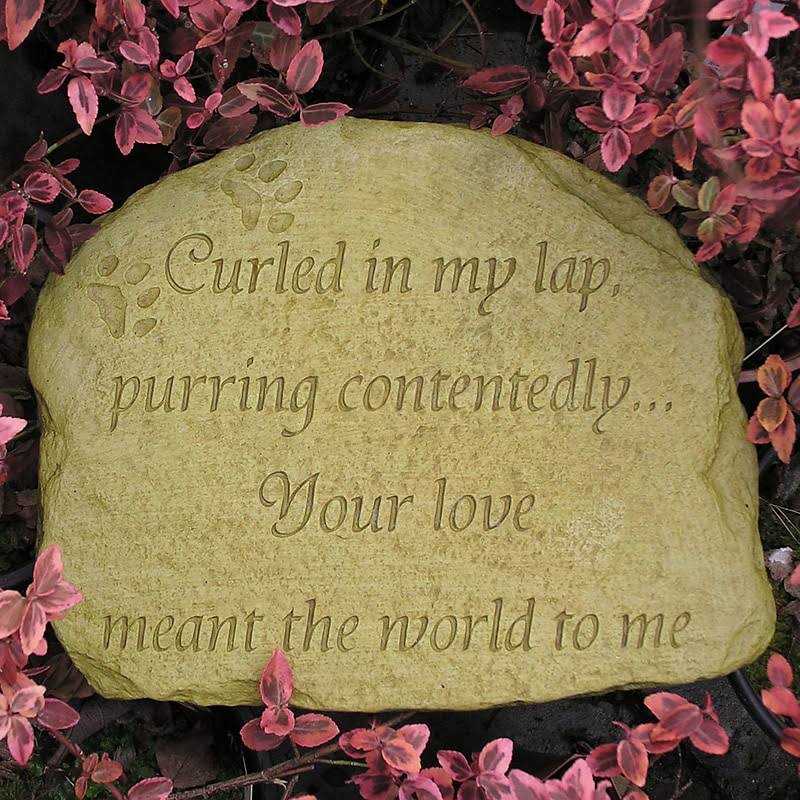 Weathered Bronze Cat Memorial Stone F519