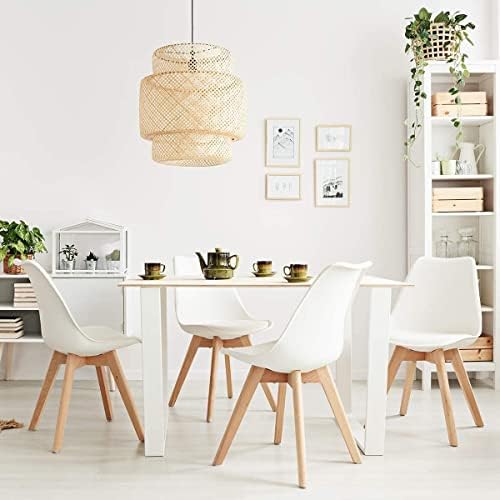 Set of 4 Upholstered Dining Chairs with Beech Legs L5914