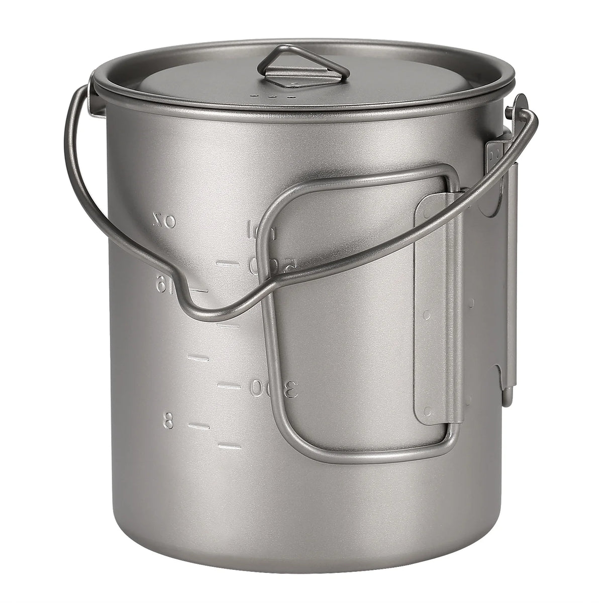 Ultralight 750ml Titanium Pot with Lid and Foldable Handle N45602