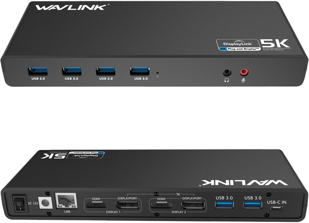 USB 3.0 Universal Docking Station, 14-in-1 Aluminum Dual 4K Adapter with 2 HDMI & DisplayPort, Ethernet, 6 USB 3.0, Audio, DC Jack Q200