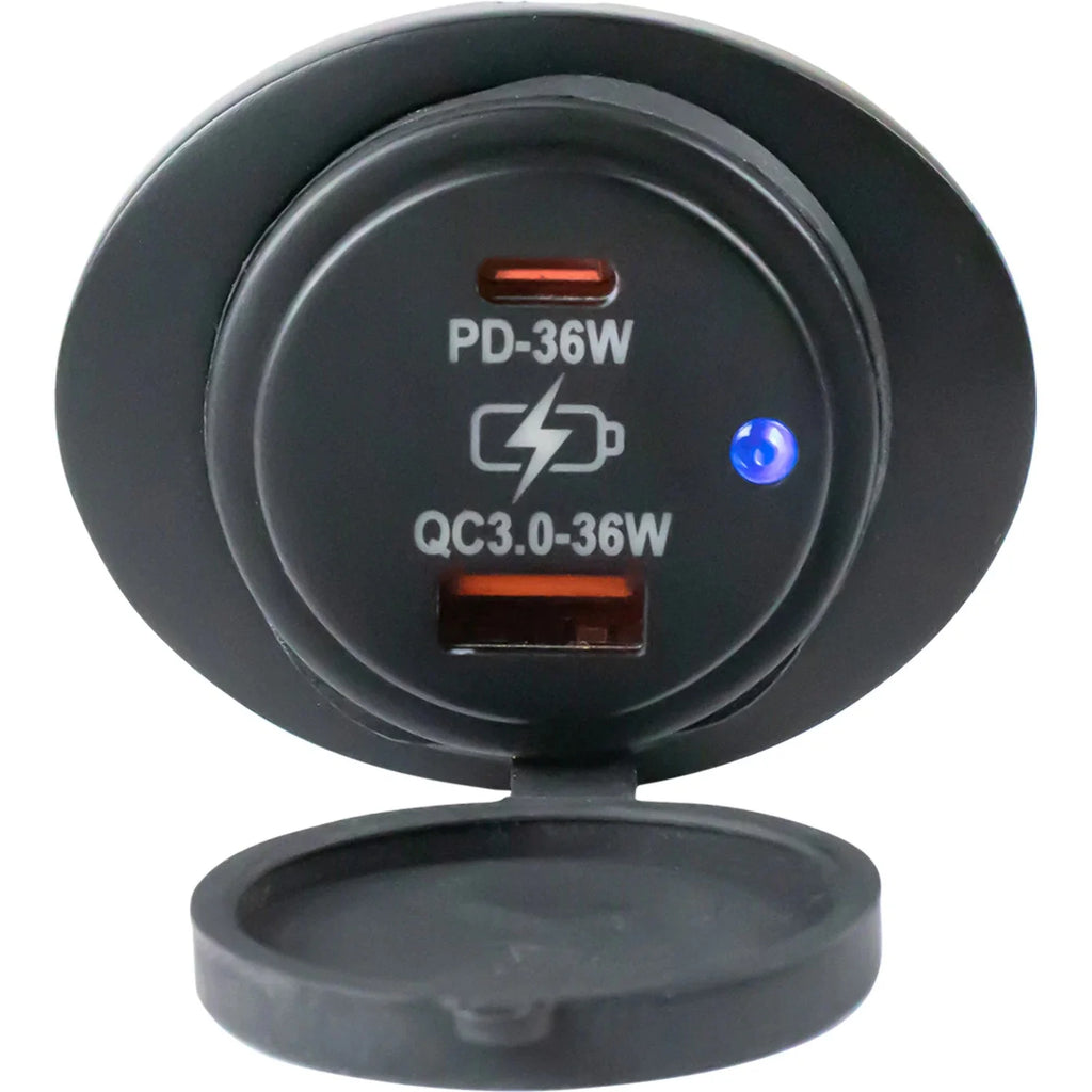Oval Surface Mount USB 3.0 USB-C Power Socket J8740