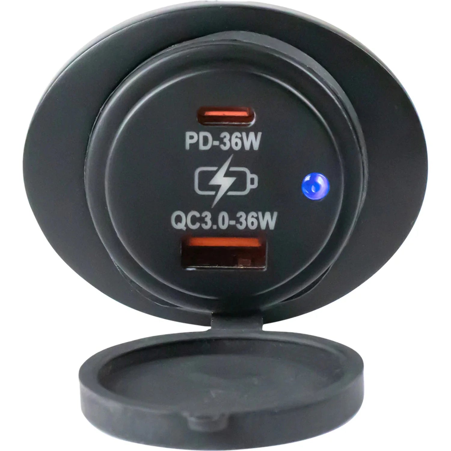 Oval Surface Mount USB 3.0 USB-C Power Socket J8740