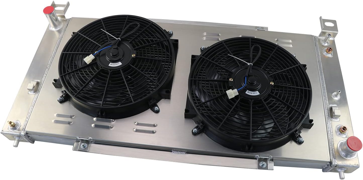 3 Row Aluminum Radiator with Electric Fan Shroud Kit J684