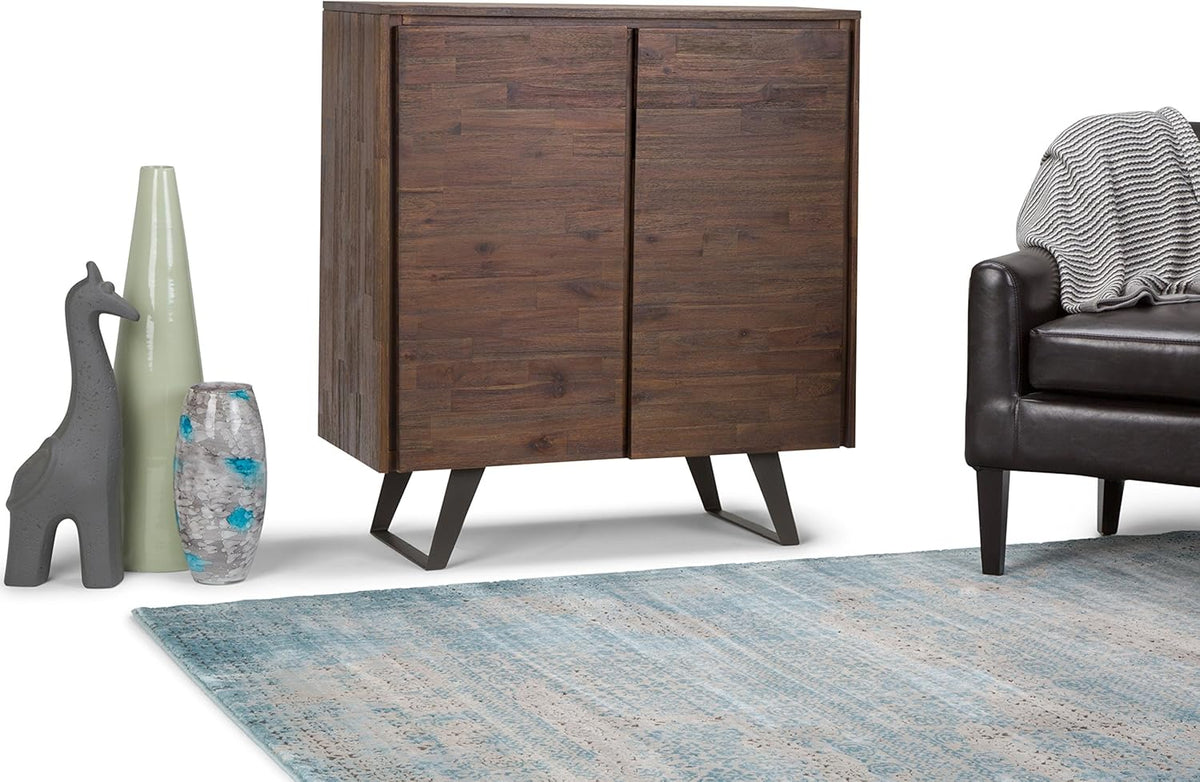 Solid Wood Storage Cabinet with 2 Doors and 4 Adjustable Shelves E9761