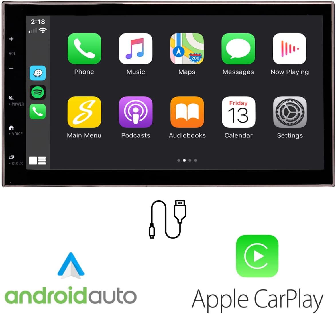 Double Din Complete Radio Kit with Touchscreen Radio, CarPlay, Android Auto, Bluetooth, Dash Kit, Can Bus Interface, Camera Input and Antenna Adapter R4526