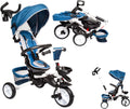 7 in 1 Foldable Baby Tricycle Stroller with Detachable Guardrail S4085