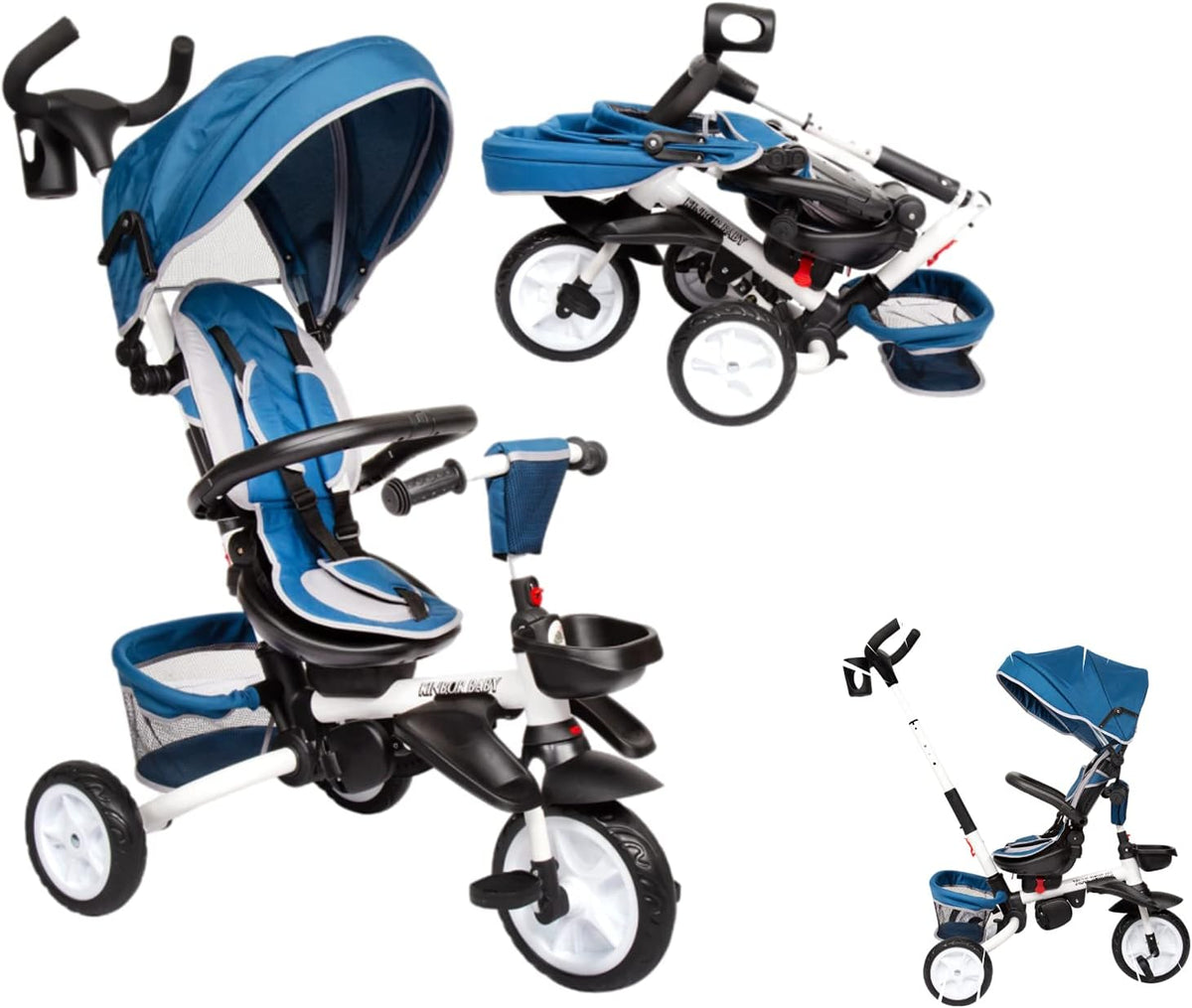7 in 1 Foldable Baby Tricycle Stroller with Detachable Guardrail S4085