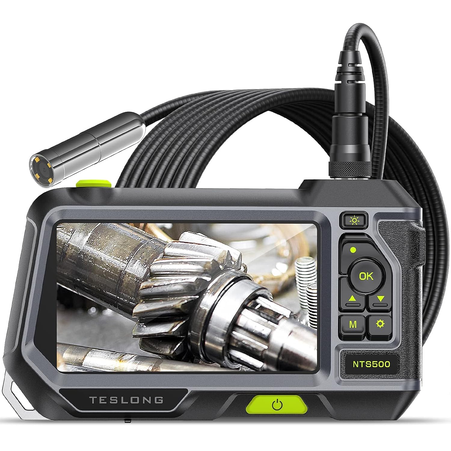 5-Inch IPS Monitor Industrial Borescope with 9.8FT Gooseneck Probe F292716