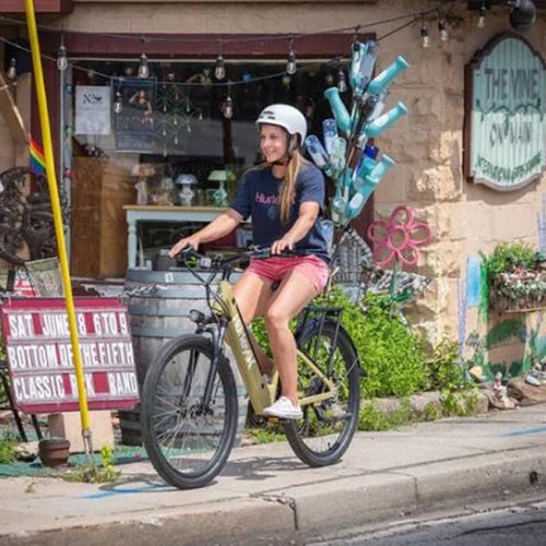 16" 7-Speed Electric Bike with Rear Rack R135796