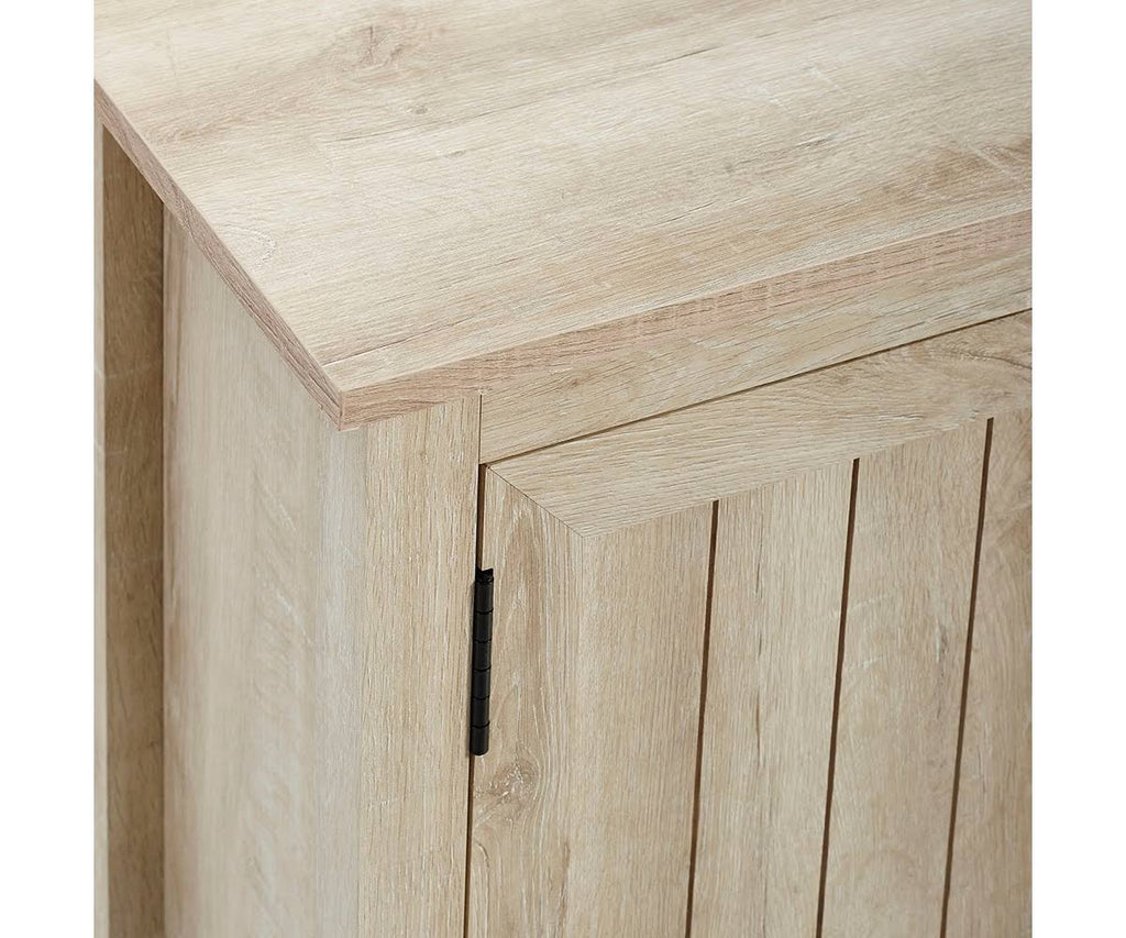 Sand Modern Farmhouse Console with Side Beadboard Doors K969