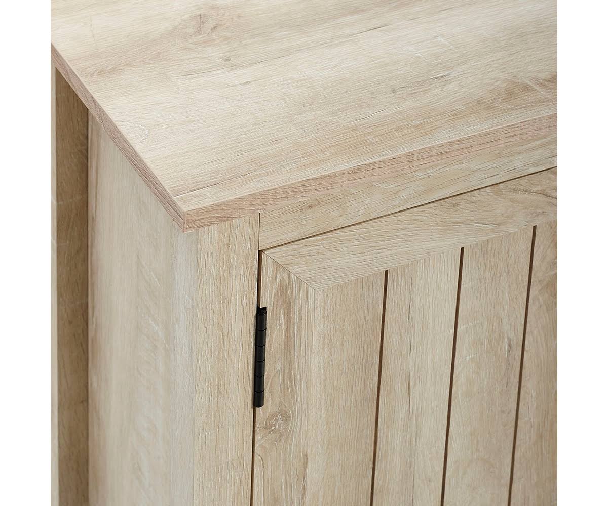 Sand Modern Farmhouse Console with Side Beadboard Doors K969