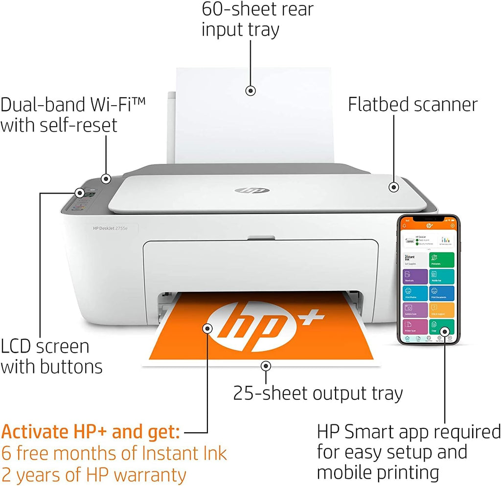 Wireless Color All-in-One Printer with USB Printer Cable G9366