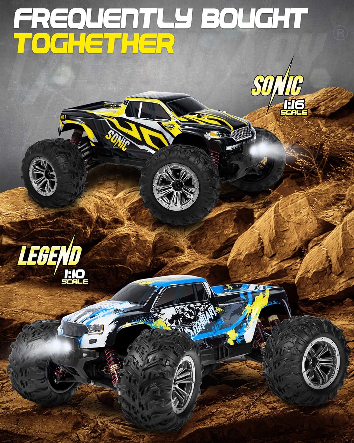 Black Yellow 1:16 Scale Brushless RC Car C575