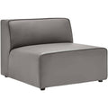 Gray Vegan Leather Armless Chair Q81807