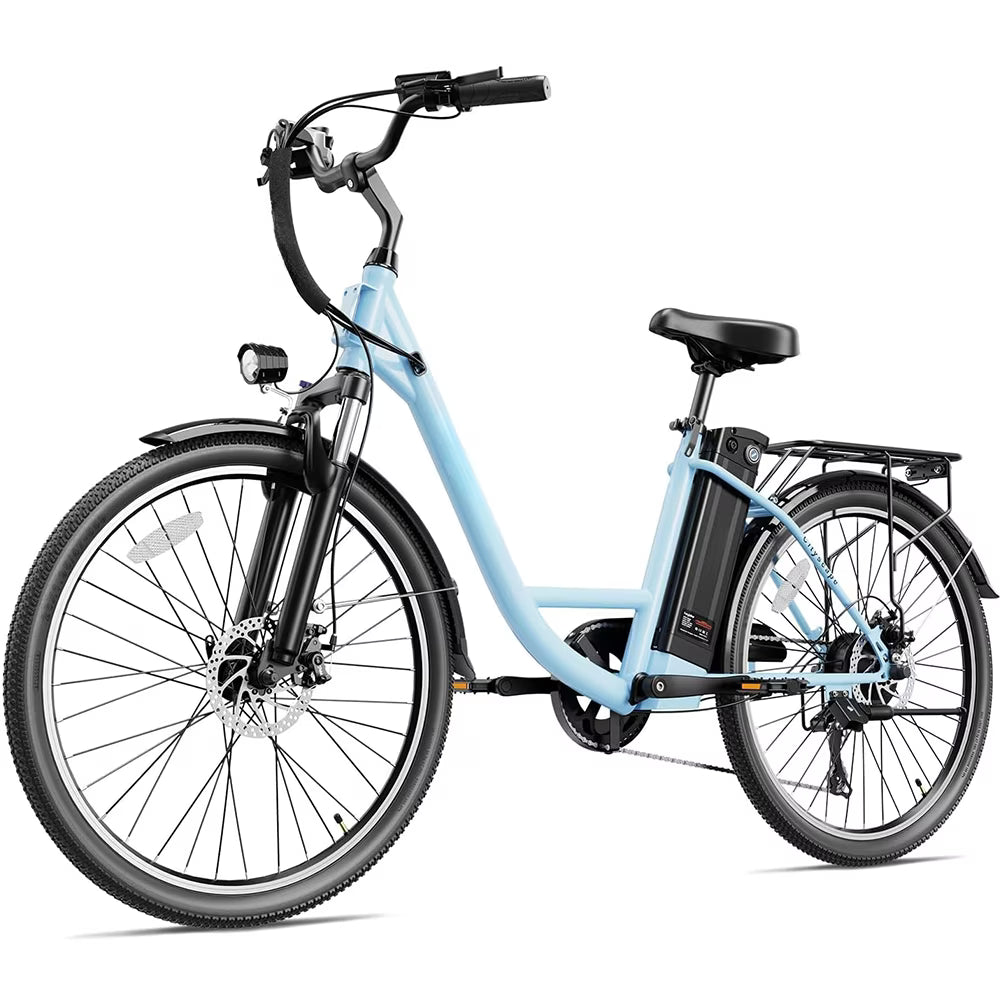 Blue 26" Electric Commuter Bike with 7 Speed O141