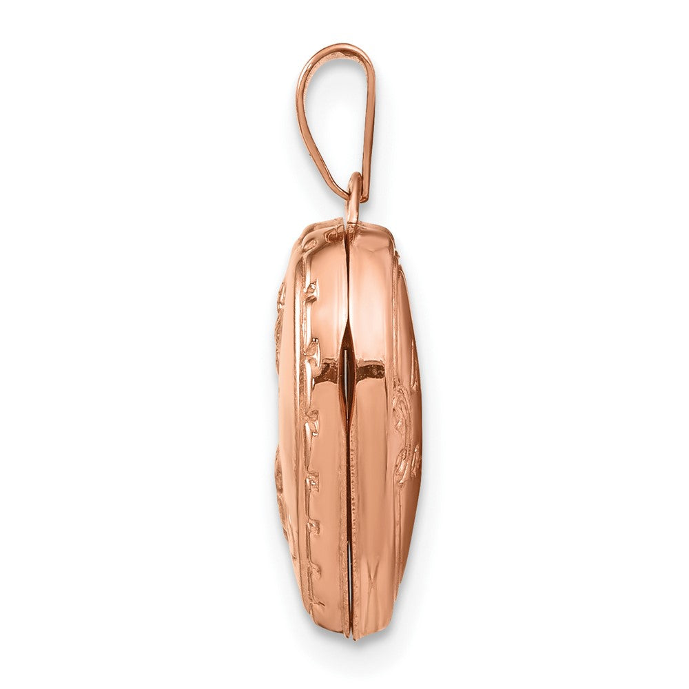 14K Rose Gold 15 mm Reversible Heart Locket Pendant C478932