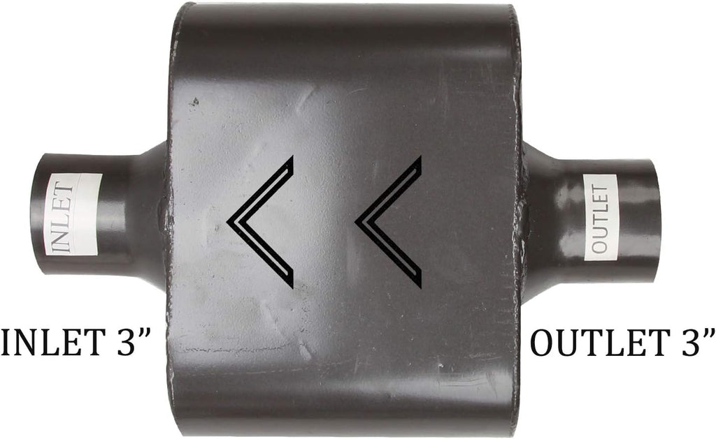 Pair of Single Chamber Performance Race Muffler 3" Center Universal Steel Muffler Pack of 2 Z817