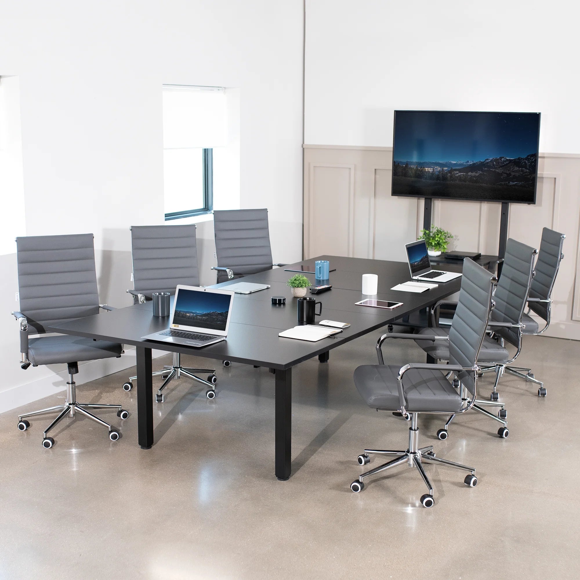 Black Square Corner Desk E746197