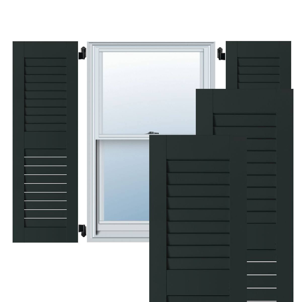 Black Forest Pine Open Louvered Shutters, Per Pair F5107
