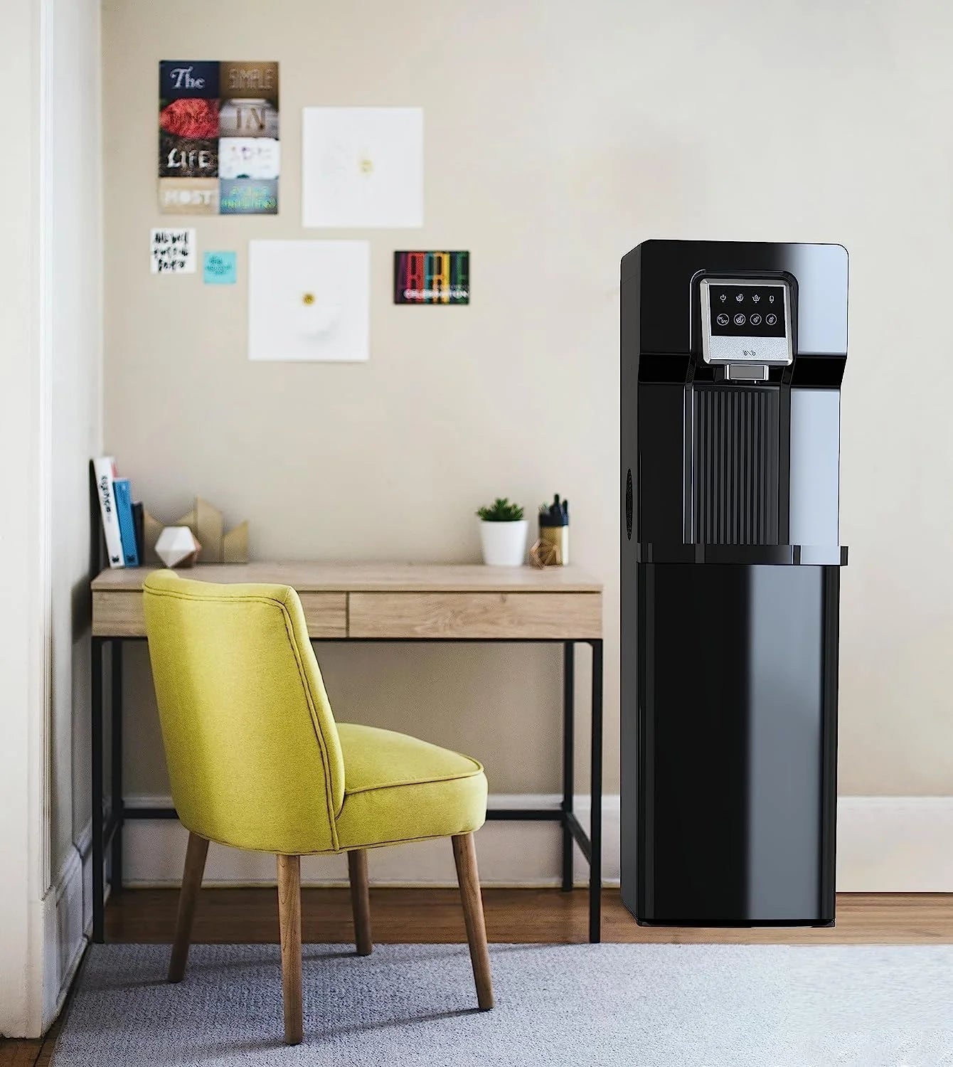 Bottom Loading Water Cooler Dispenser with Ice Maker for 3 Gallon Bottle Black P376648