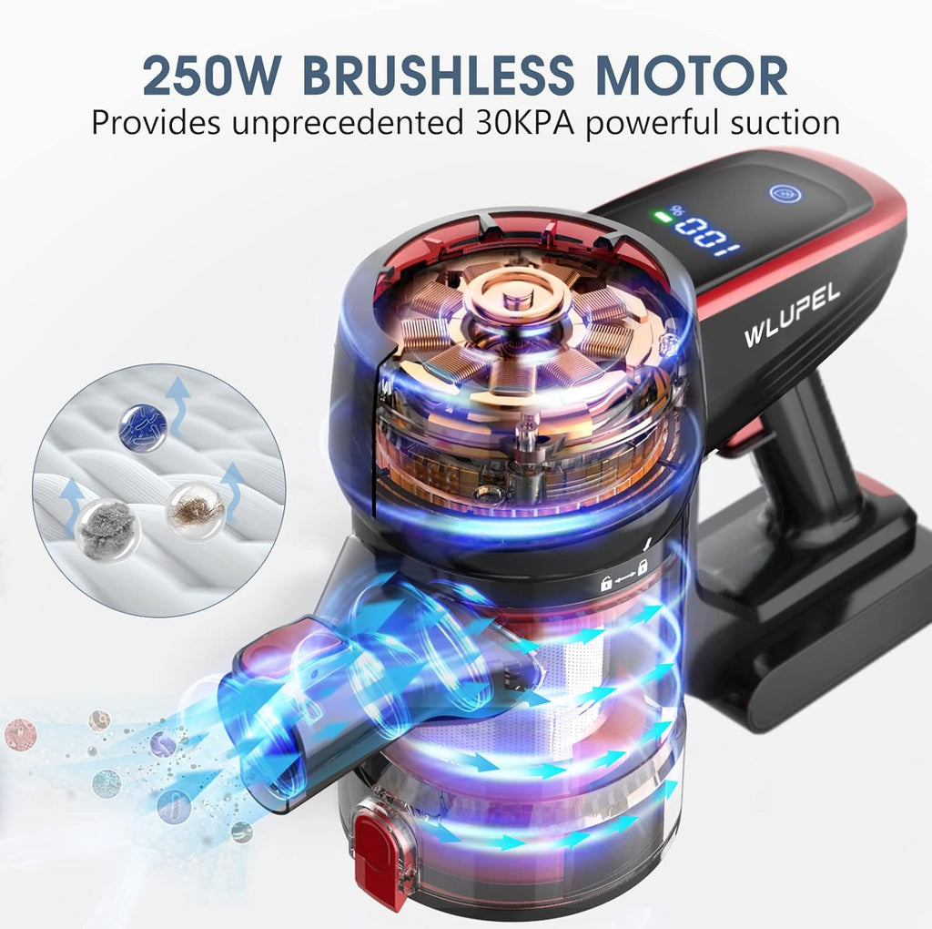 Cordless 250W Stick Vacuum Cleaner with LED Display W408507