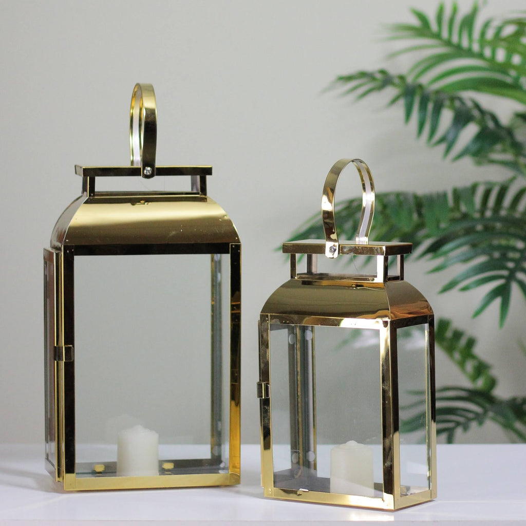 Set of 2 Metal Candle Lanterns B1734