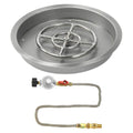Round Stainless Steel Drop-In Pan with Match Light Kit Propane Fire Pit Ring Y803