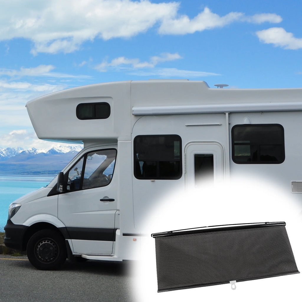 Black PVC Car Sunshade 48.43"x22.05" 1Pc E976013