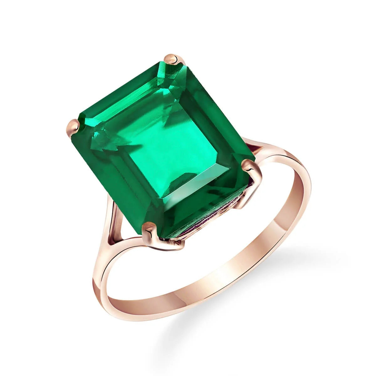 Emerald Solitaire Ring with Genuine Emerald H126