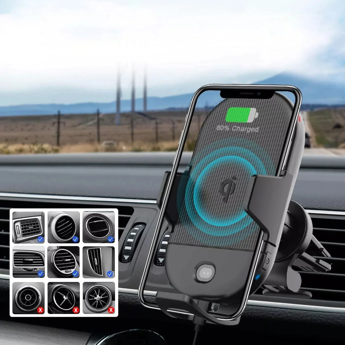 Wireless Charger Car Mount for Celero 5G Plus (2024) Q7482