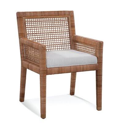 Bisque/Blue and Beige Stripe Dining Chair F69243