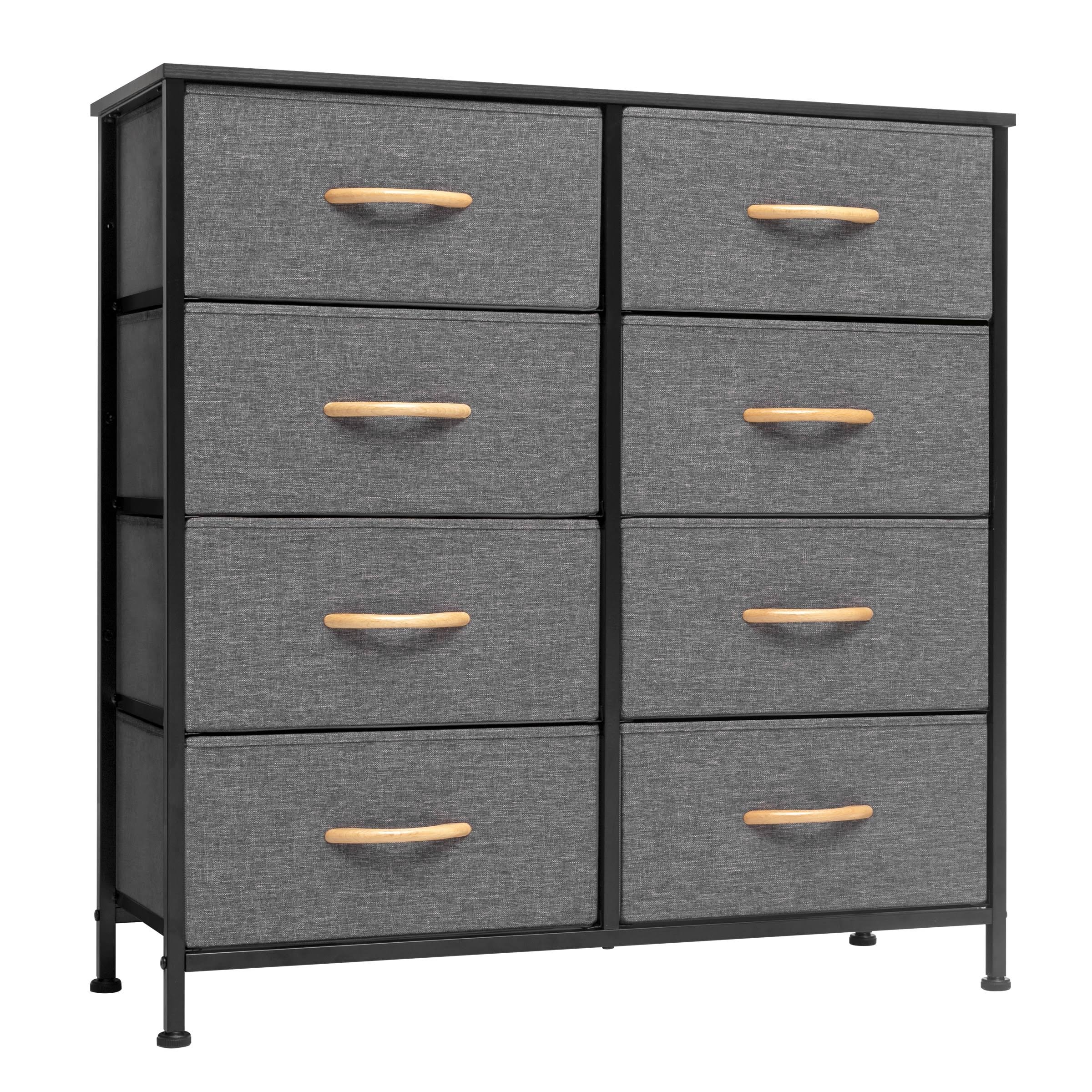 Blue, Orange & Light Coffee 8 Drawer Vertical Dresser V6779