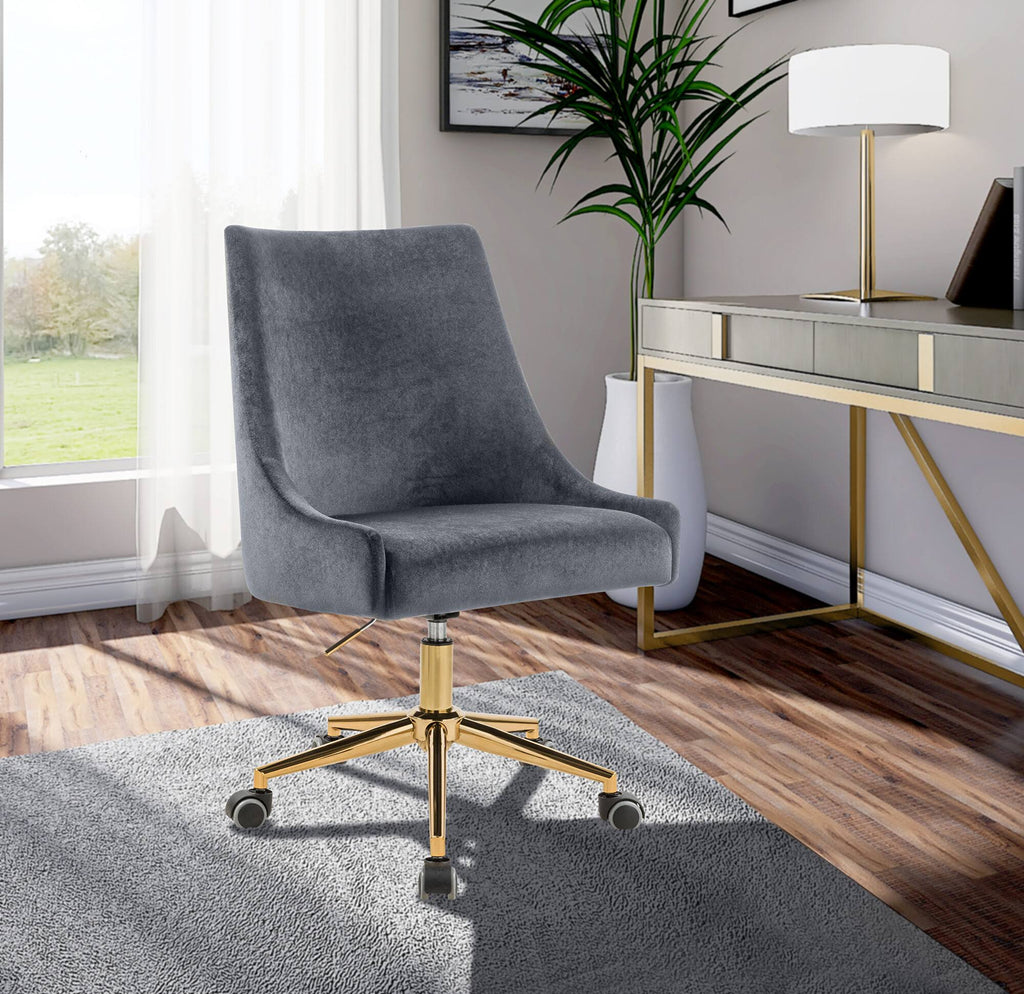 Grey Velvet Office Chair C59074