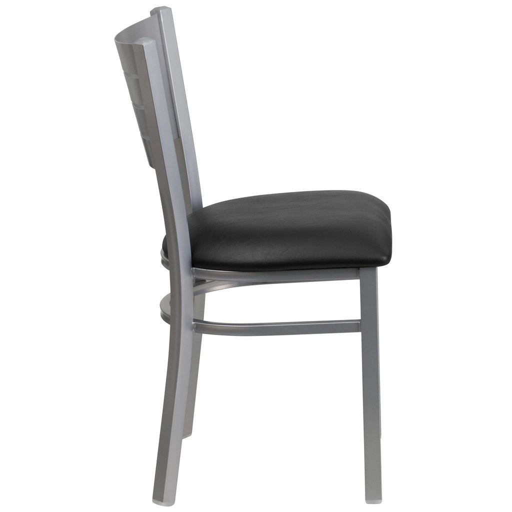 Black Vinyl Seat Metal Restaurant Chair J9393