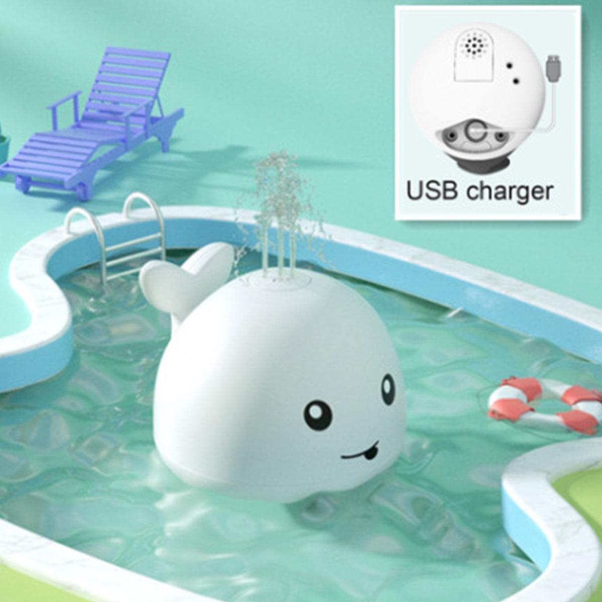 Whale Bath Toy with Light Water Sprinkler L6698