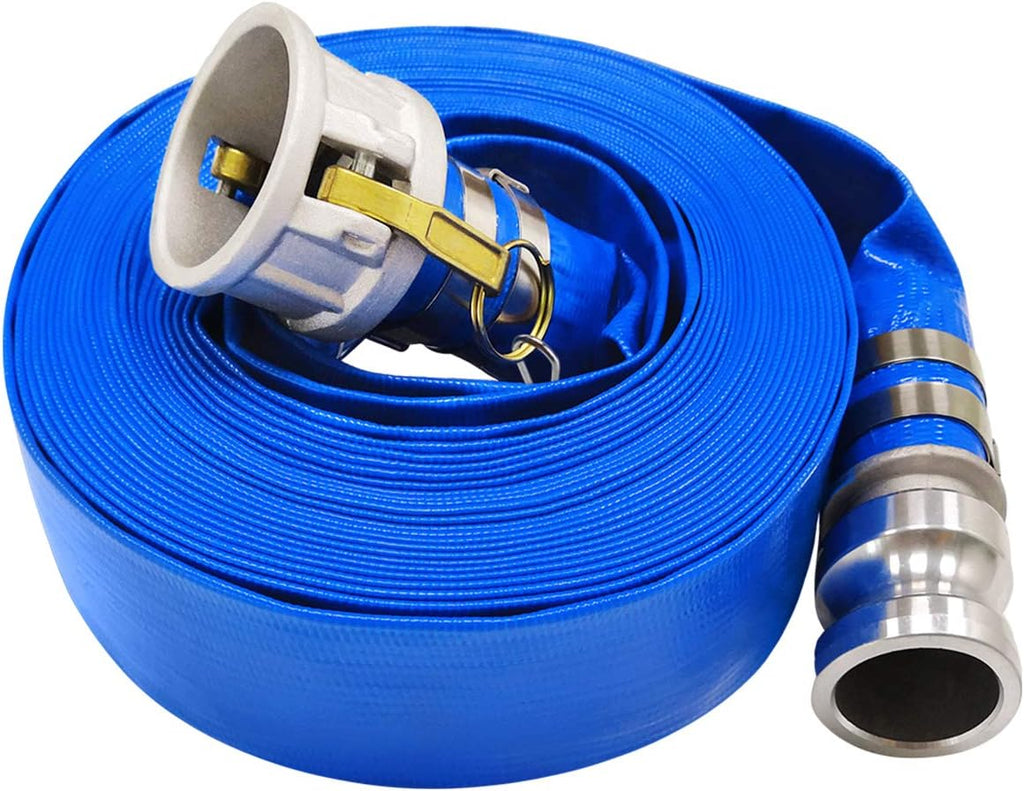3 x 50' Blue PVC Backwash Hose with Aluminum Camlock Fittings C2342