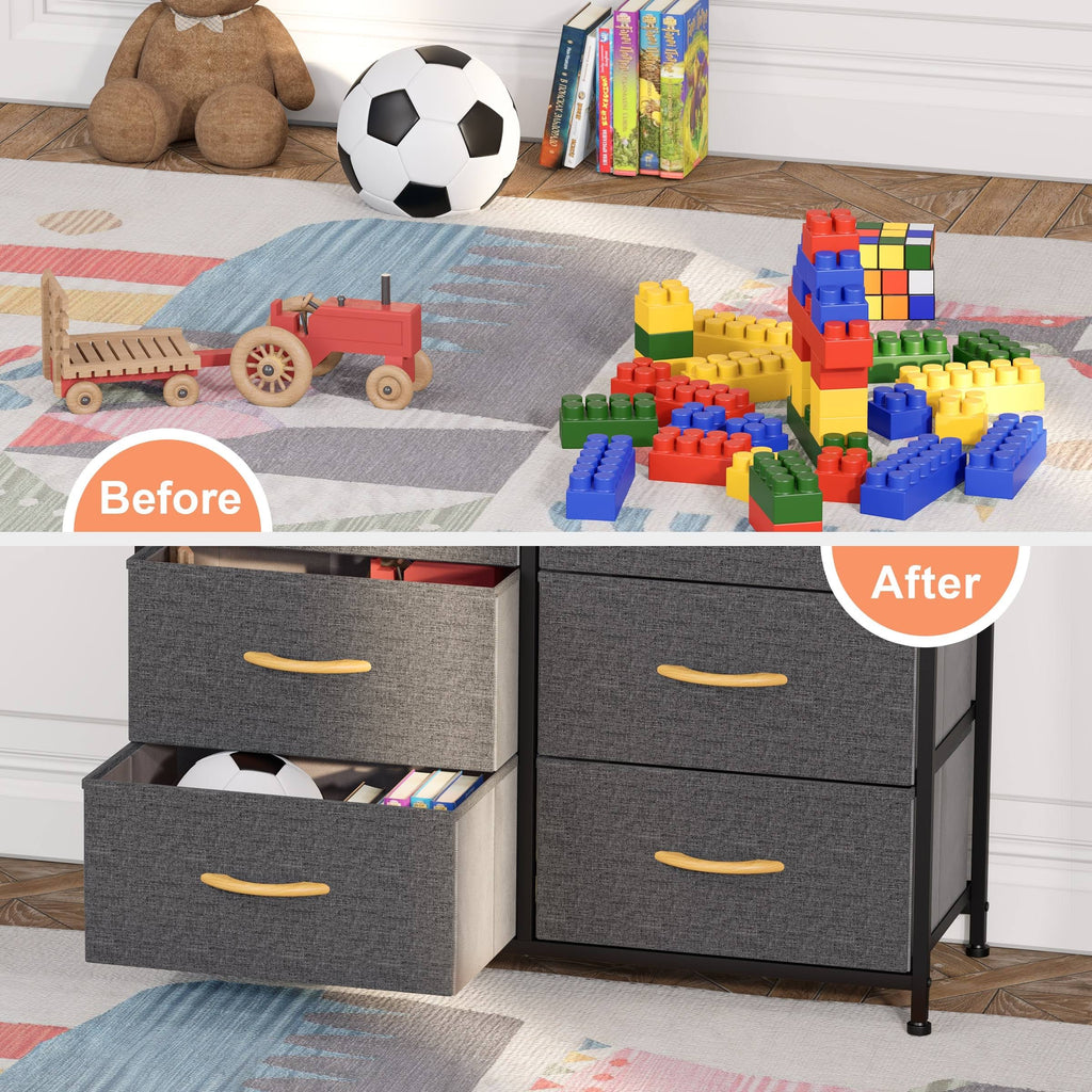 Blue, Orange & Light Coffee 8 Drawer Vertical Dresser V6779