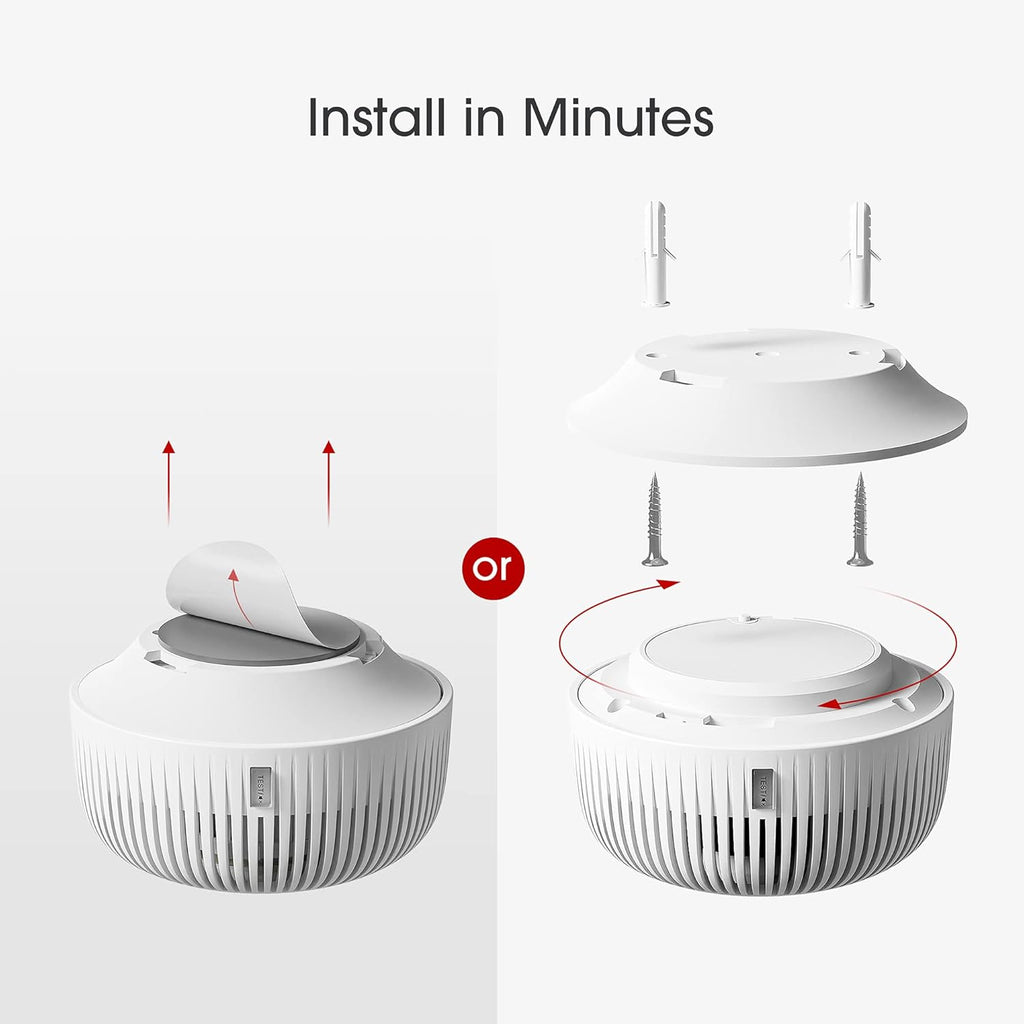 Mini Smoke Detector with 10-Year Battery, Photoelectric Sensor, Pack of 6 Q176747