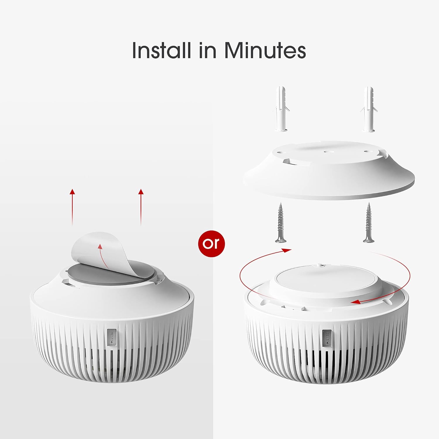 Mini Smoke Detector with 10-Year Battery, Photoelectric Sensor, Pack of 6 Q176747