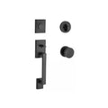 Satin Black Contemporary Handleset with Door Knob and Round Rose A91271