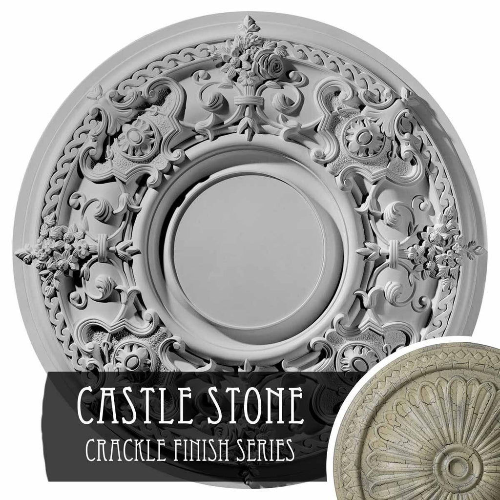 32 3/4x22OD x 2 1/2x22P Hand-Painted Ceiling Medallion F614324