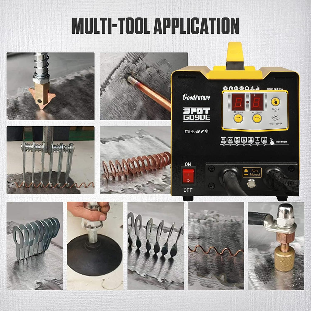 Vehicle Panel Spot Puller Dent Spotter 110V, 3500A Spot Dent Puller Welder, 3KW Car Body Stud Welding Machine Repair Tool Kit N82108