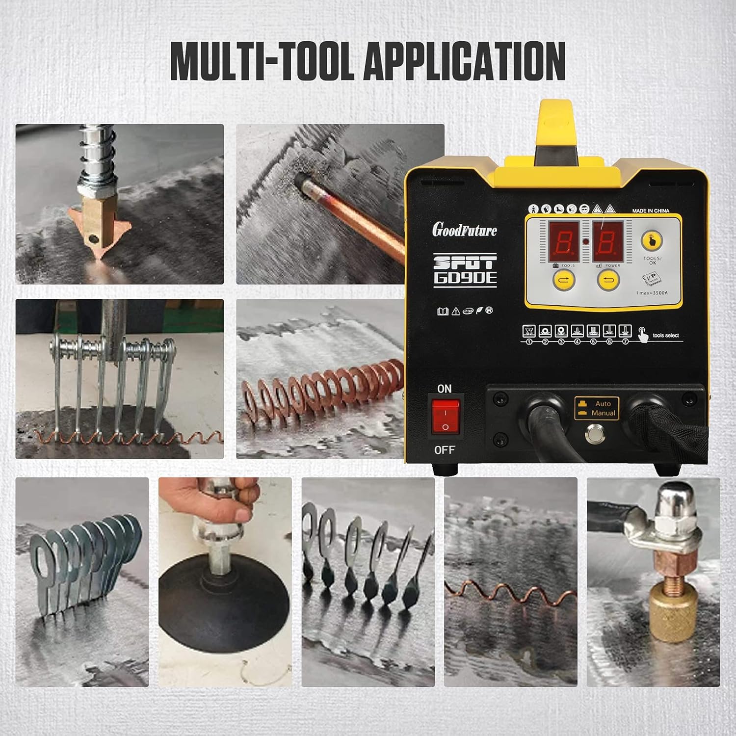 Vehicle Panel Spot Puller Dent Spotter 110V, 3500A Spot Dent Puller Welder, 3KW Car Body Stud Welding Machine Repair Tool Kit N82108